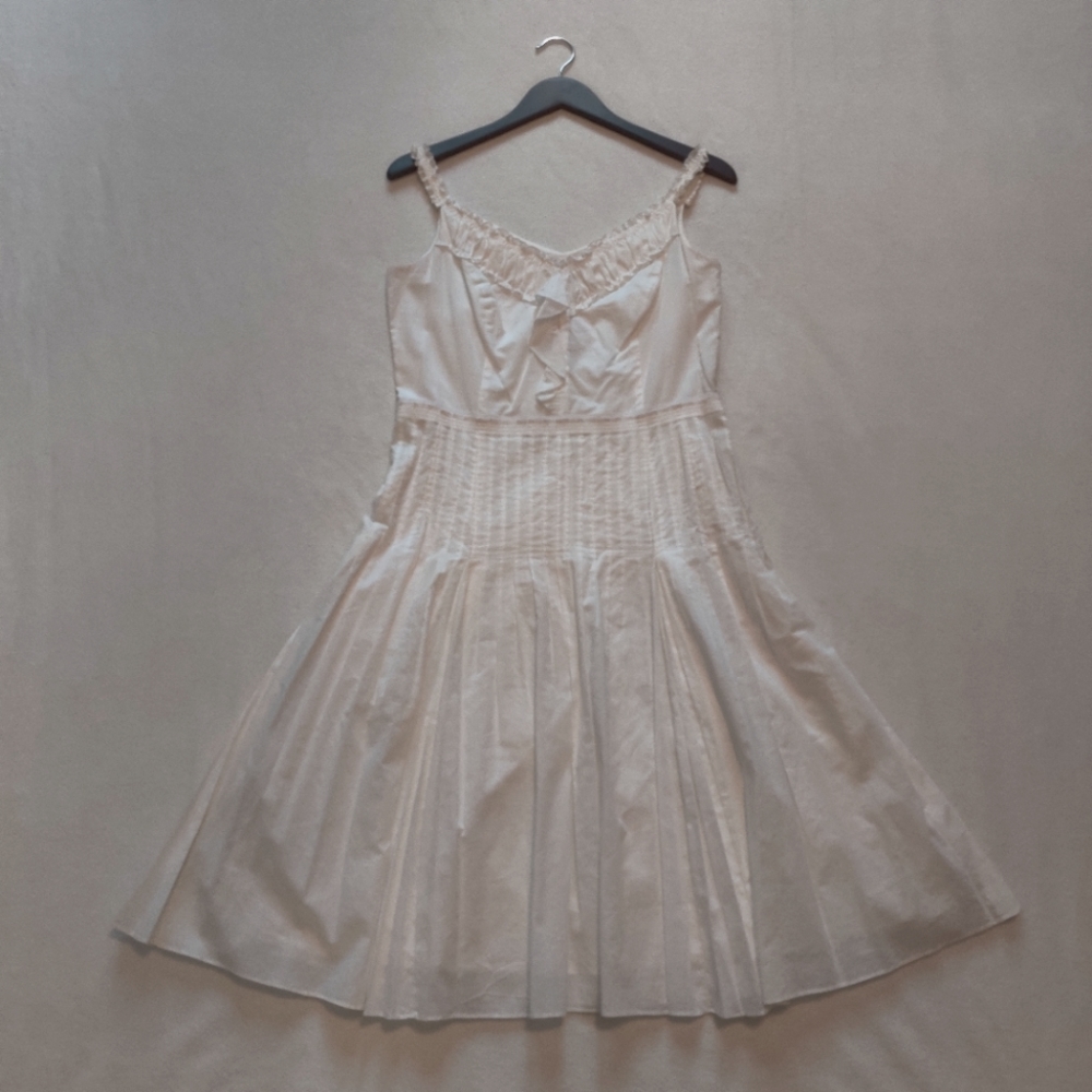 NWT Ann Taylor Ruffled Fit and Flare Tea Length Dress ~ Sz. 8